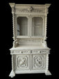 Painted Louis XIII Hunt Cabinet 57.5x25x98.5"h