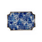 Garden Party Enameled Jaye Tray: White & Blue