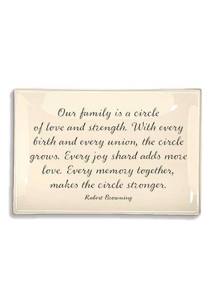 Our Family Is A Circle Decoupage Glass Tray: 5"X 8"