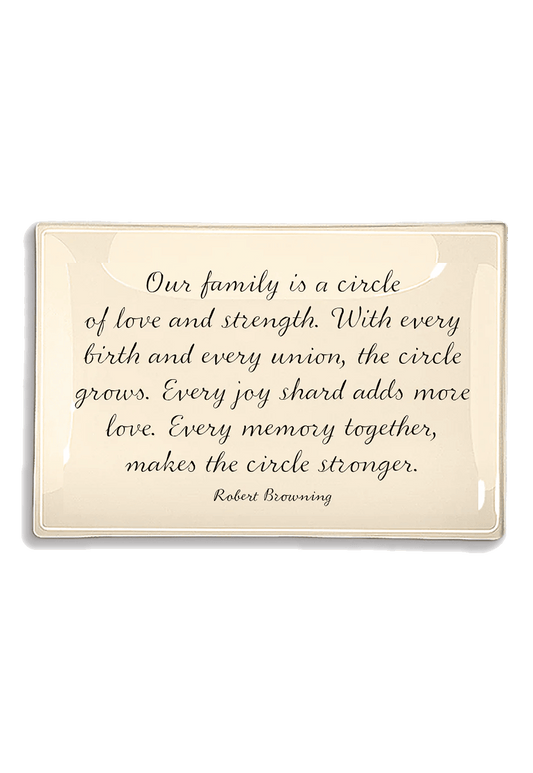 Our Family Is A Circle Decoupage Glass Tray: 5"X 8"