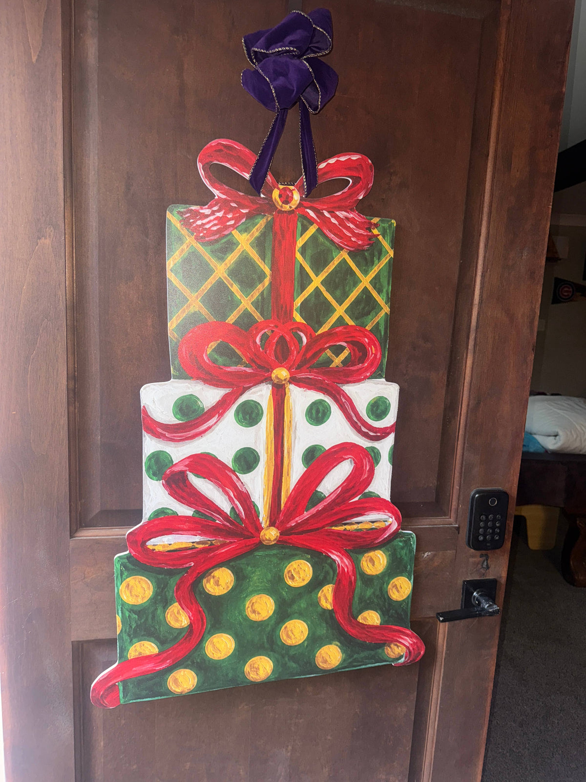 LARGE Designer Tiered Christmas Presents Door Hanger