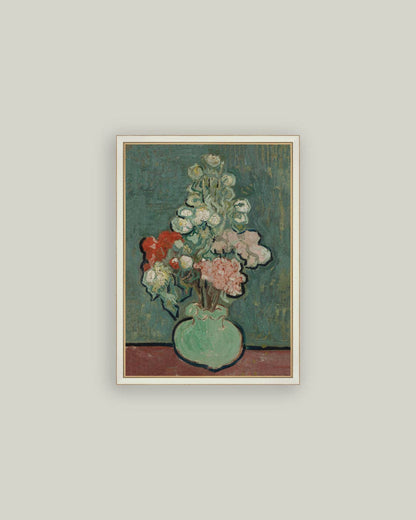 Green Vase Framed Antique Art: 11x15