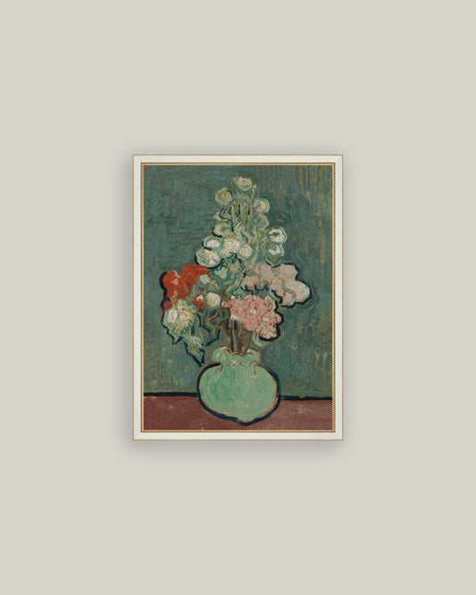 Green Vase Framed Antique Art: 11x15