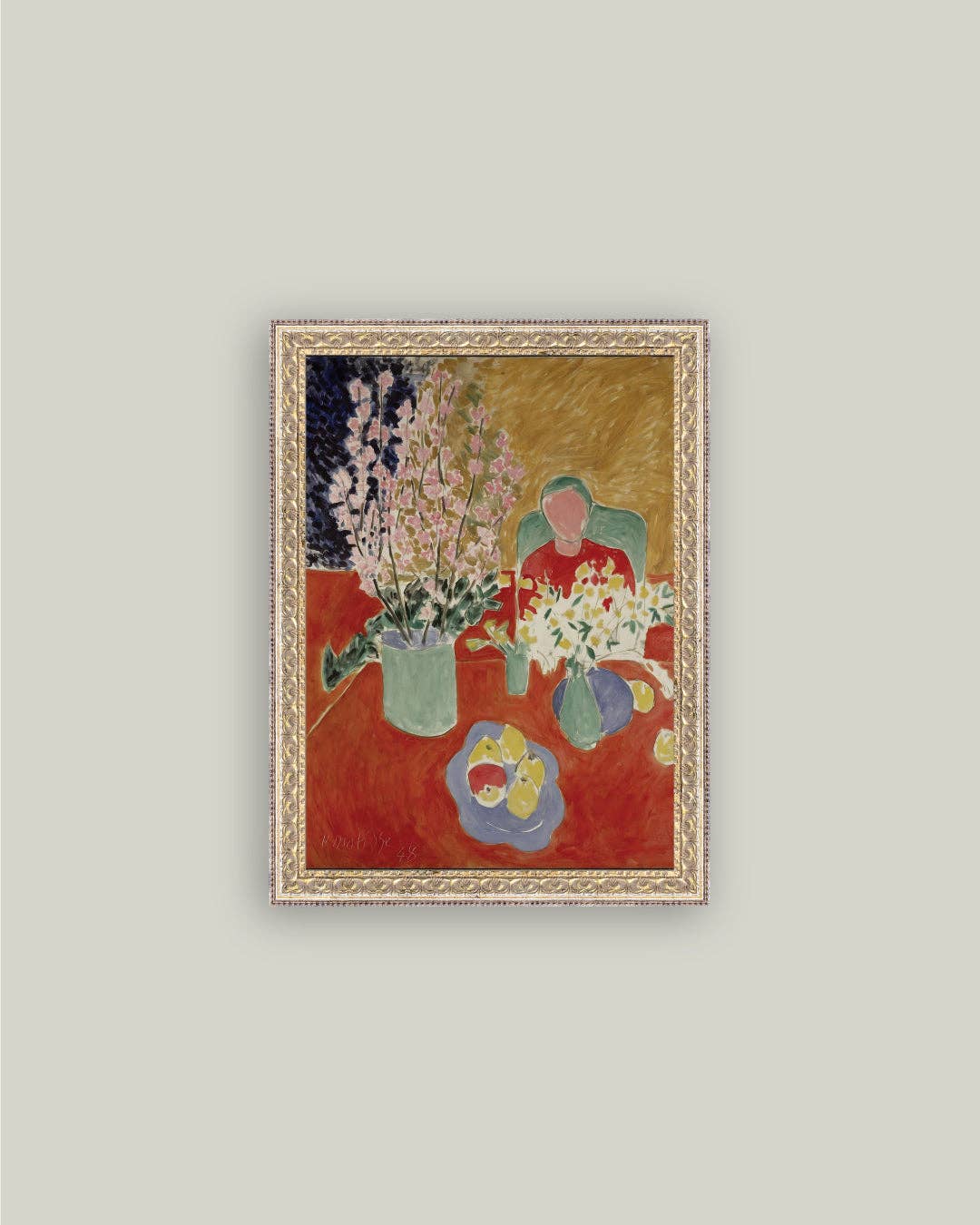 The Plum Blossoms Framed Antique Art: 12x16