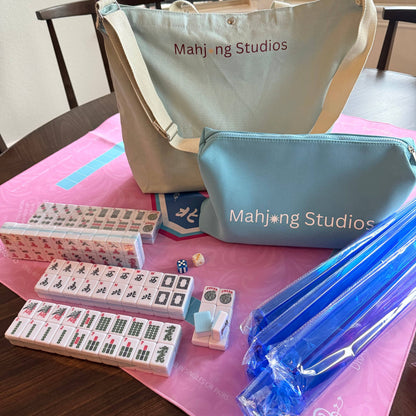 Bamboo Sky Mahjong Set 166 Tiles/Mat/Racks/Bag