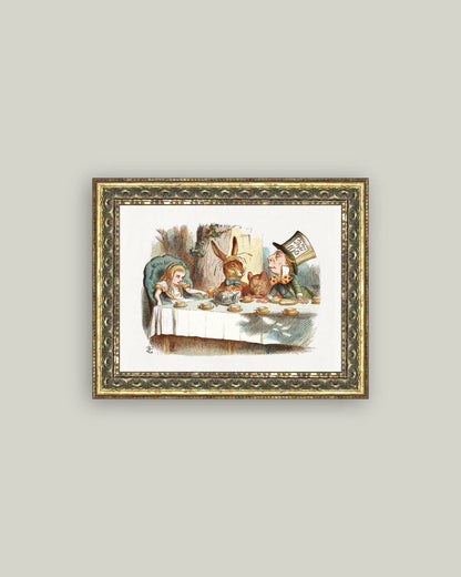 Tea Party with the Mad Hatter Framed Art: 7x5