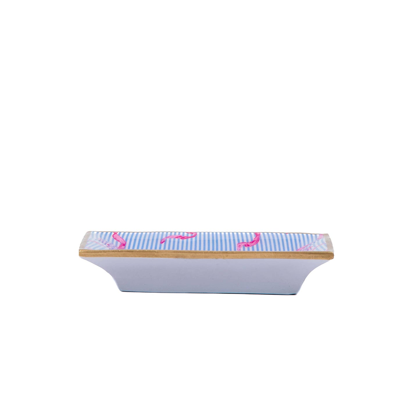 Ribbons of Hope Enameled Landry Tray - Blue: Blue