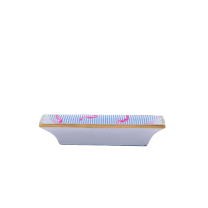 Ribbons of Hope Enameled Landry Tray - Blue: Blue