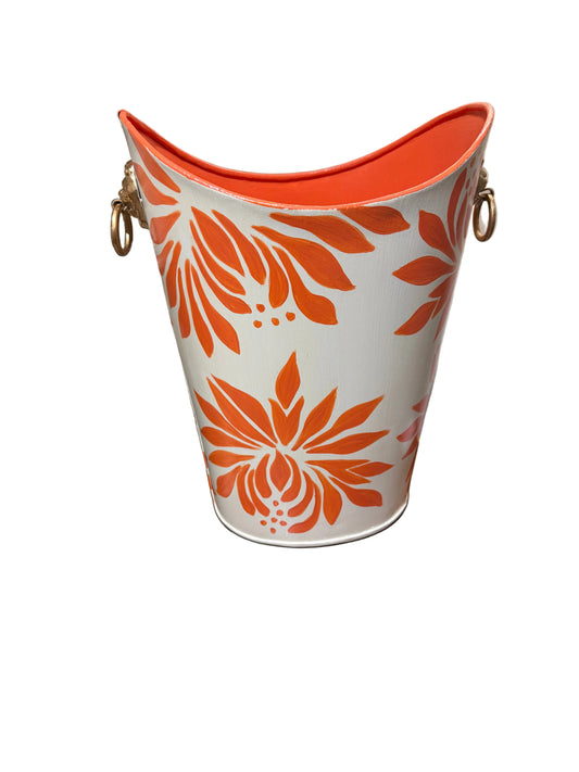 Oval Dahlia Wastebasket 11.5"h