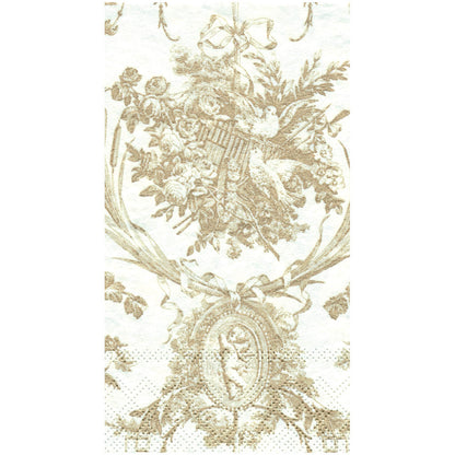 Romantic Toile Gold Guest Towels 4.25x7.75"
