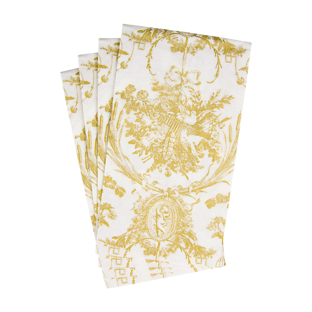 Romantic Toile Gold Guest Towels 4.25x7.75"