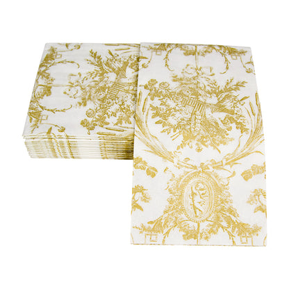 Romantic Toile Gold Guest Towels 4.25x7.75"