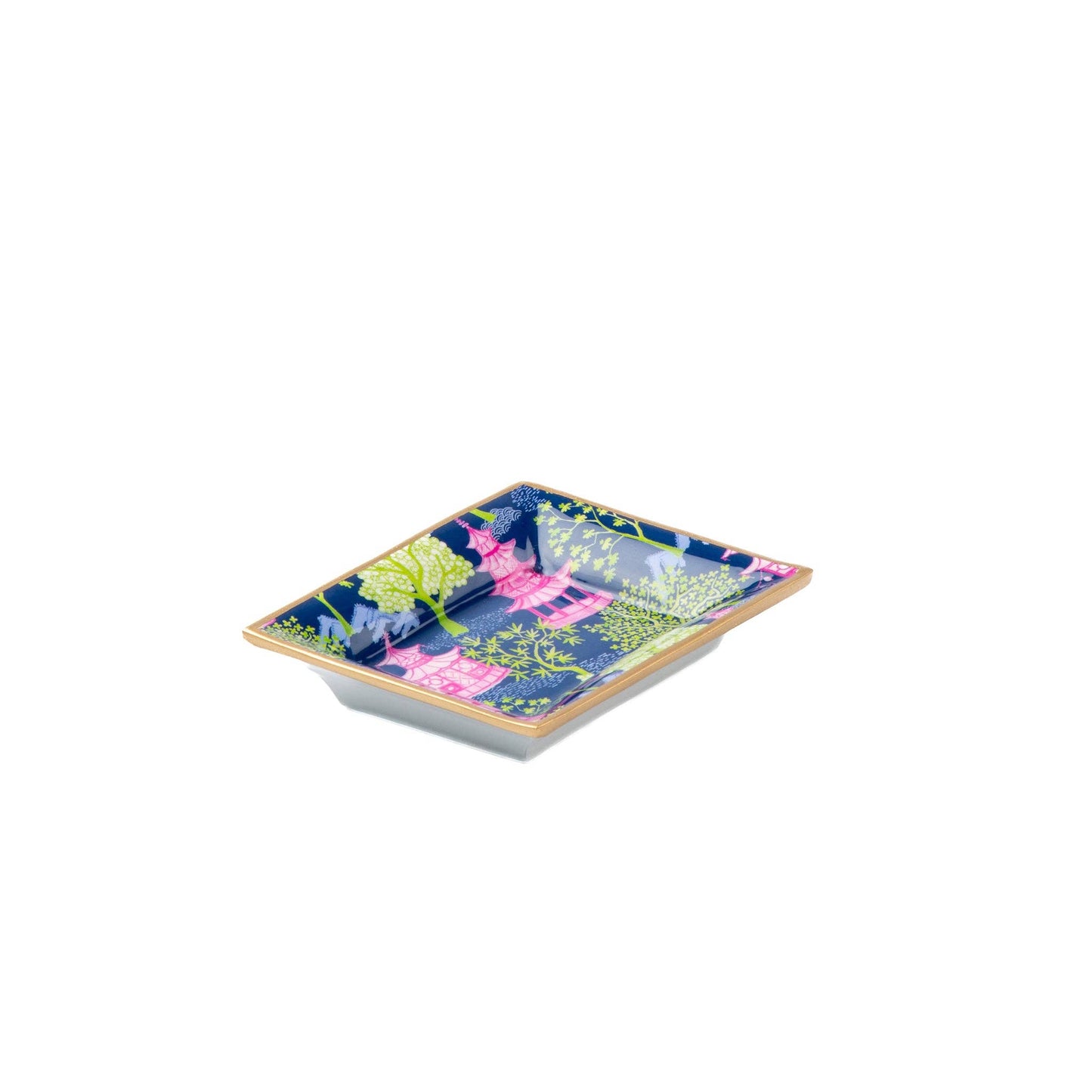Garden Party Enameled Landry Tray: Navy & Lime