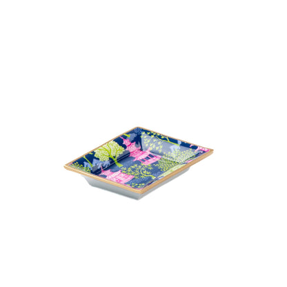 Garden Party Enameled Landry Tray: Navy & Lime