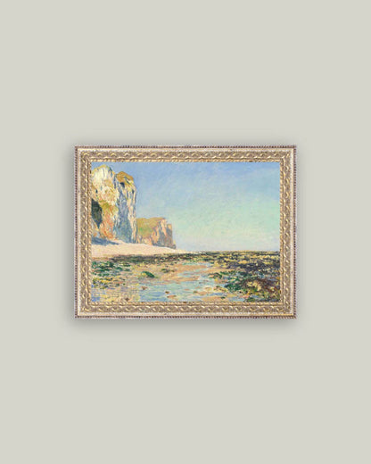 Seashore Cliffs Framed Antique Art: 10x8