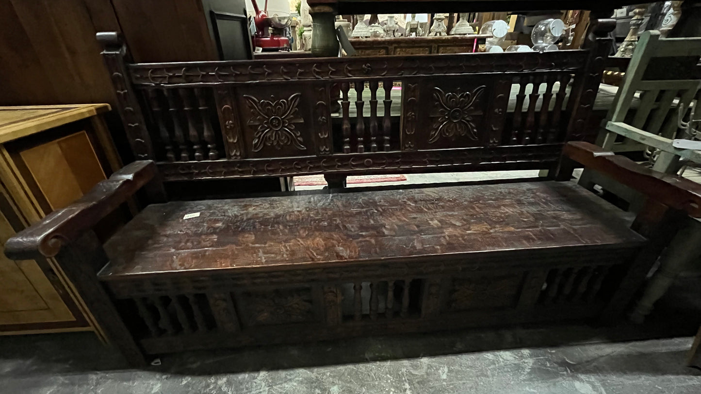 Carved Peruvian Bench