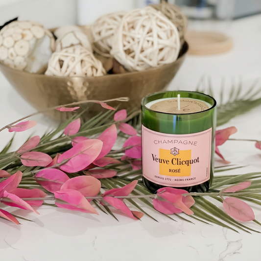 Recycled Veuve Rosé Novelty Candle: Small