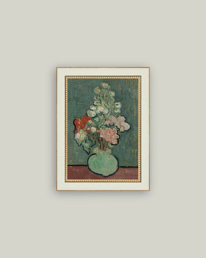 Green Vase Framed Antique Art: 11x15