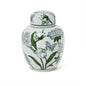 Primrose and Lotus Green and White Chinoiserie Ginger Jar
