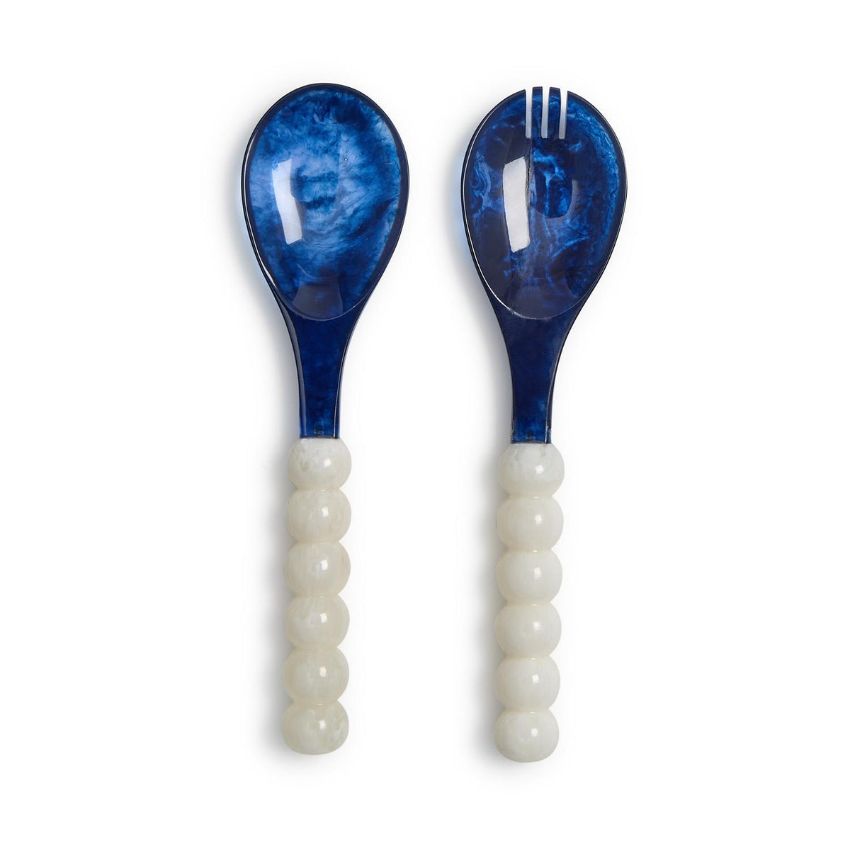 Modern Pop Blue and White Salad Serving Set of 2 in Gift Box