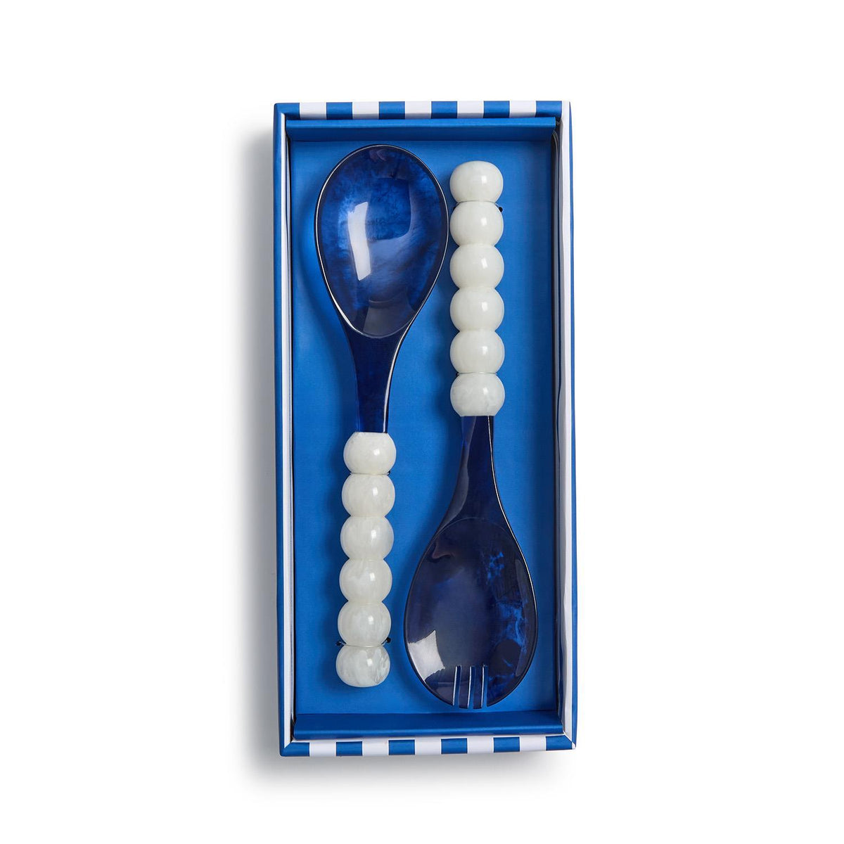 Modern Pop Blue and White Salad Serving Set of 2 in Gift Box