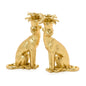 Gold Leopard Taper Candlestick Holders Set of 2
