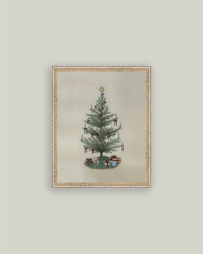 Vintage Tree with Bows Framed Art: 5x7
