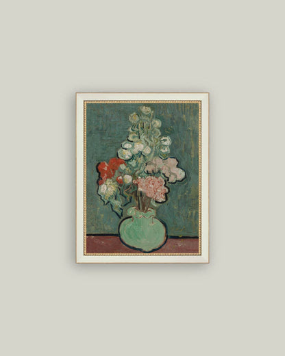 Green Vase Framed Antique Art: 11x15