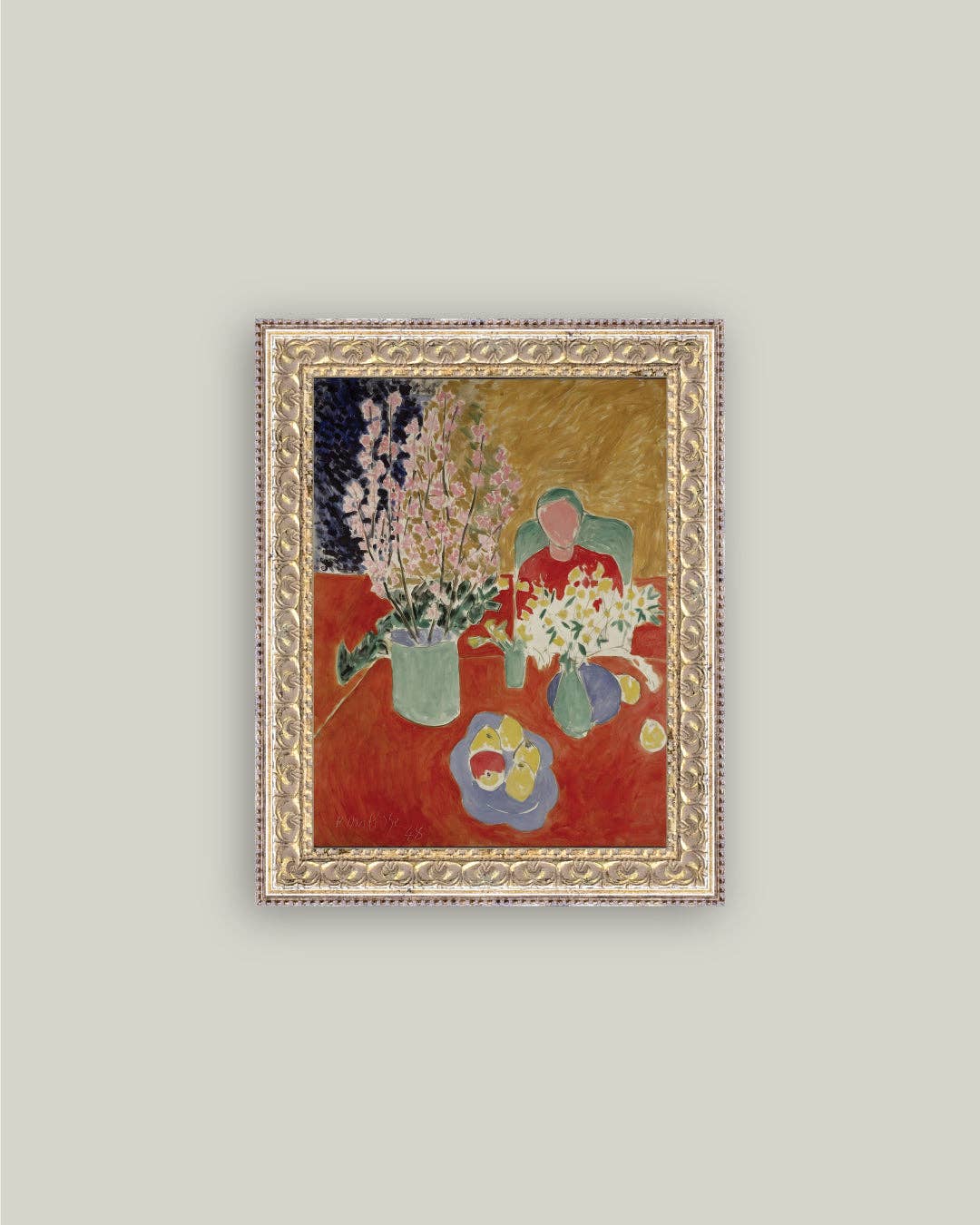 The Plum Blossoms Framed Antique Art: 12x16
