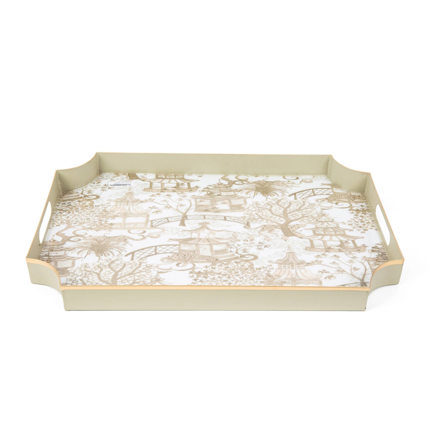 Garden Party Enameled Jaye Tray: White & Blue
