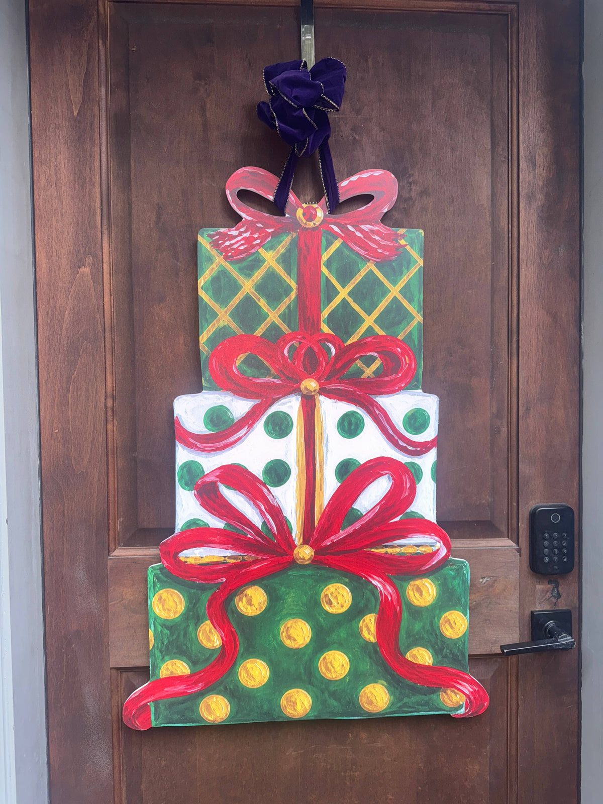 LARGE Designer Tiered Christmas Presents Door Hanger