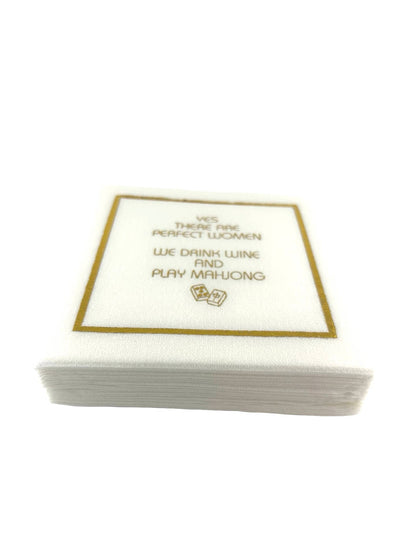 Linen-Feel Cocktail Napkins, Perfect Women Mahj