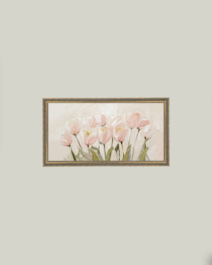 Pink Tulips Framed Art: 7x5