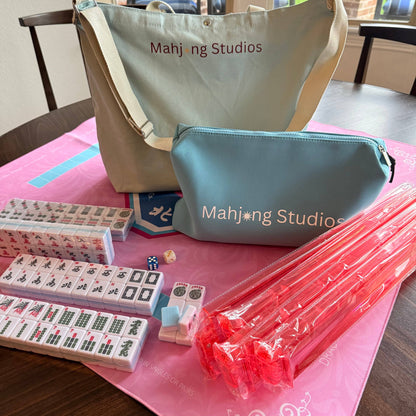 Bamboo Sky Mahjong Set 166 Tiles/Mat/Racks/Bag