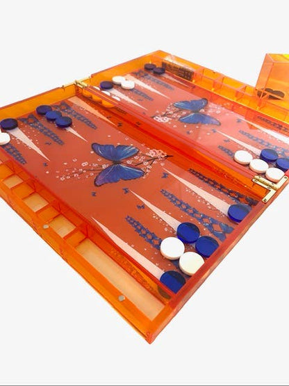 Game, Backgammon, Orange Butterfly