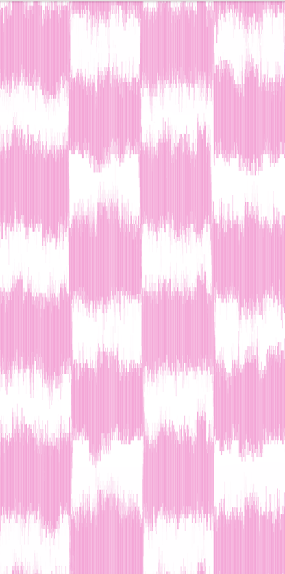 Checkered Ikat Enameled Rectangular Charcuterie Board 6x10 - Pink