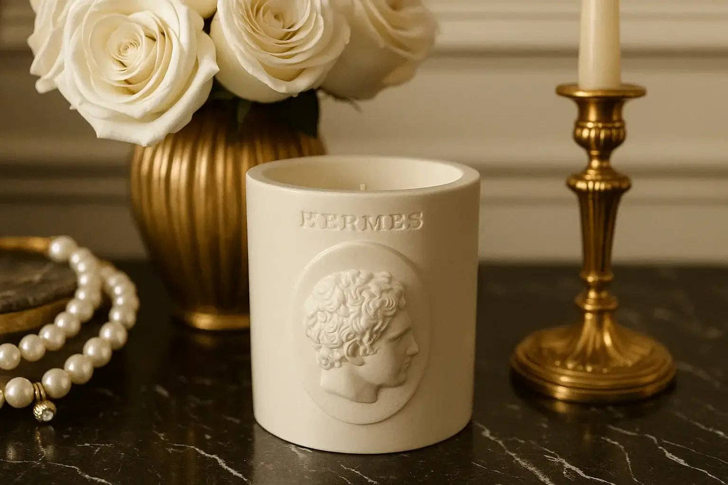 Hermes Candle – Smoky Leather, Golden Resins & Timeless Spice