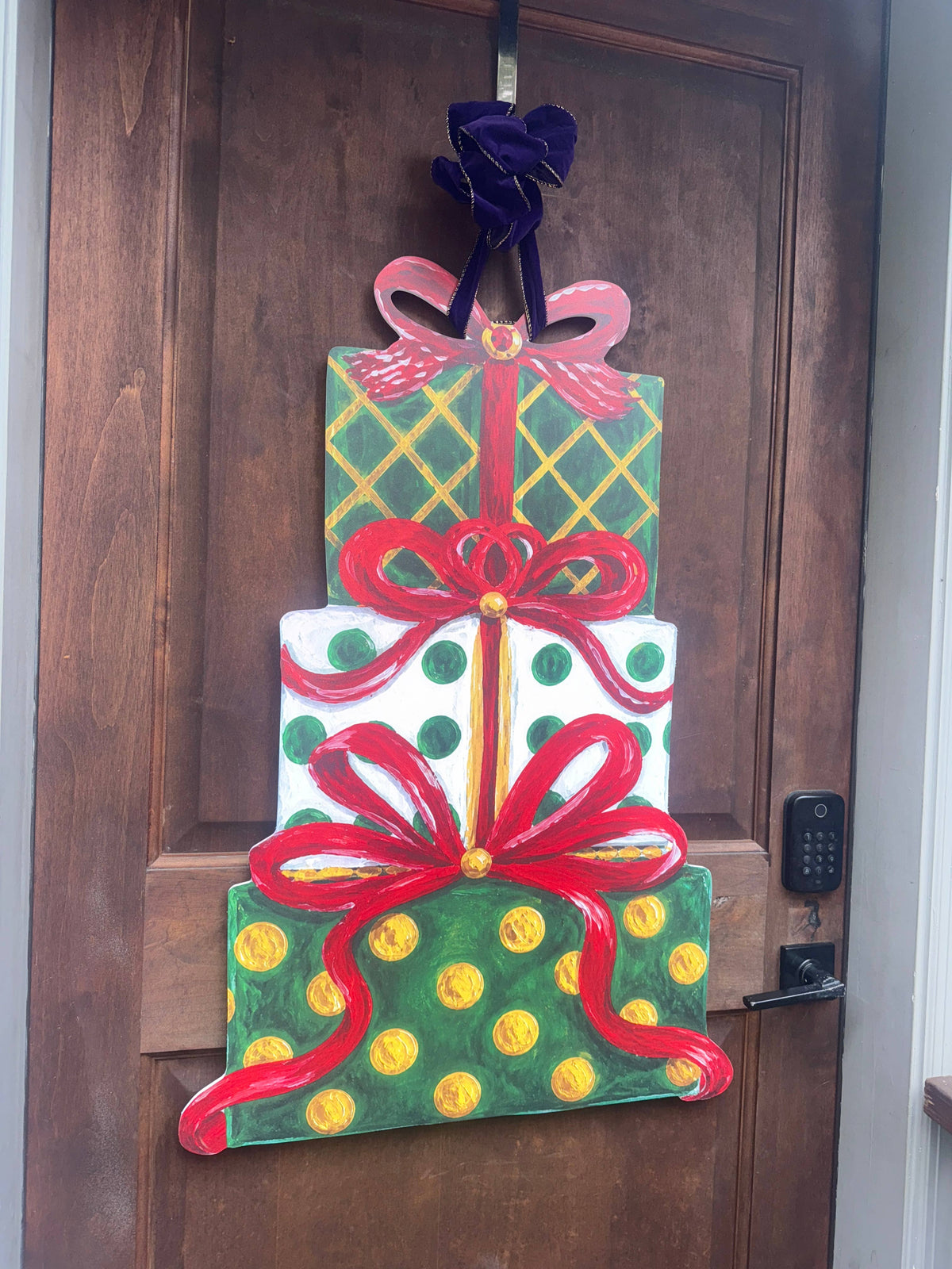 LARGE Designer Tiered Christmas Presents Door Hanger