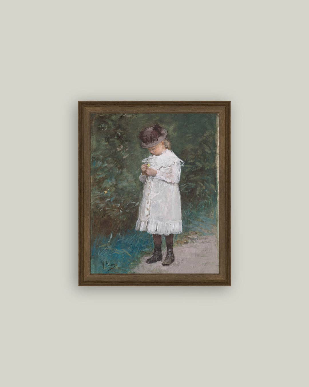 Mauve Daughter of the Artist Framed Antique Art: 8x10