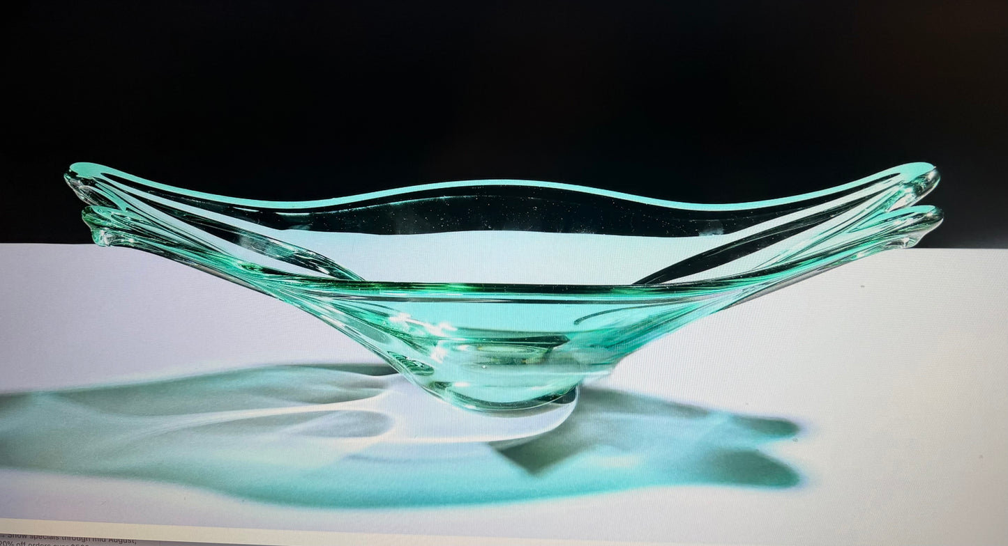 Blue Green Murano Center Bowl 20x8x6"h