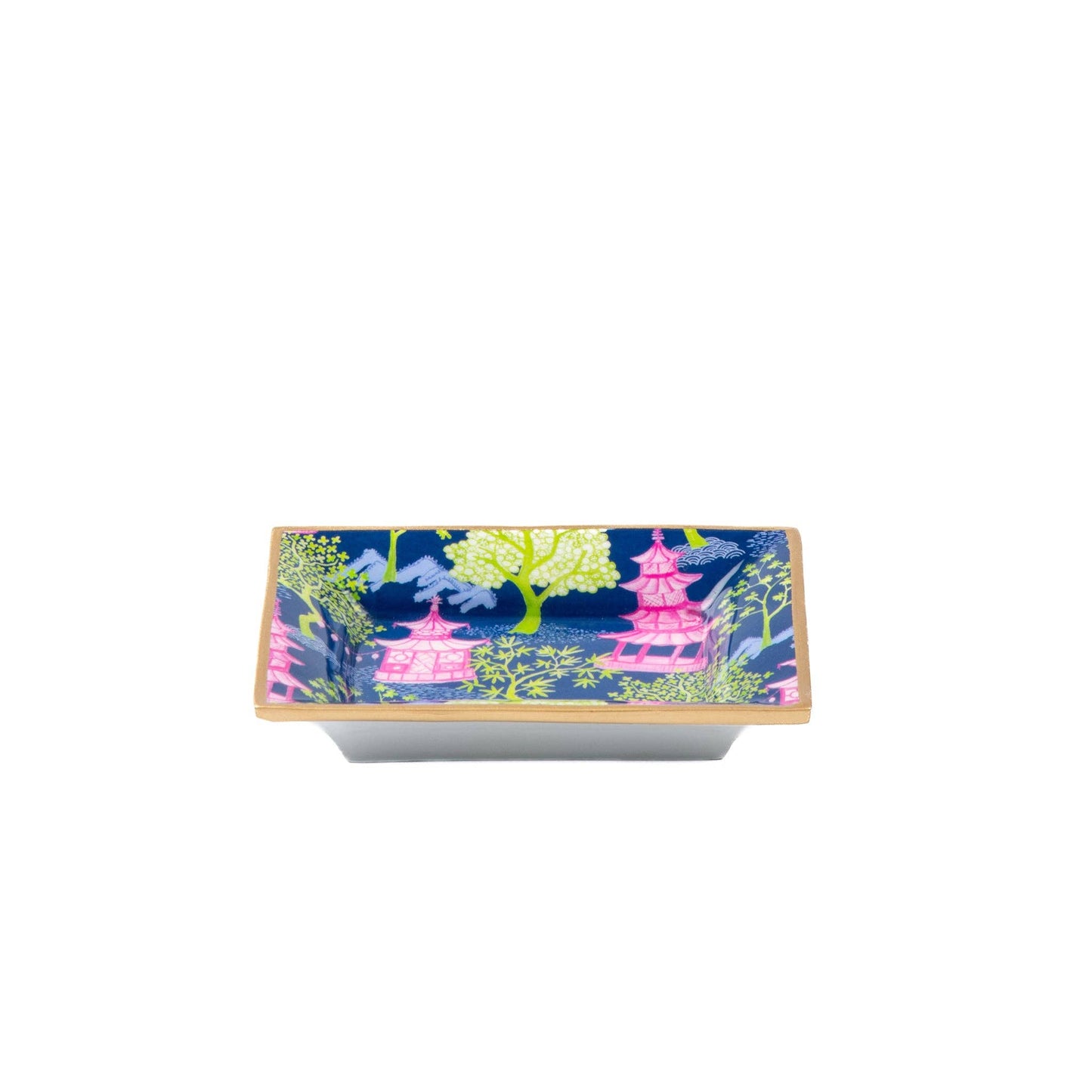 Garden Party Enameled Landry Tray: Navy & Lime