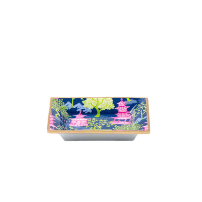 Garden Party Enameled Landry Tray: Navy & Lime