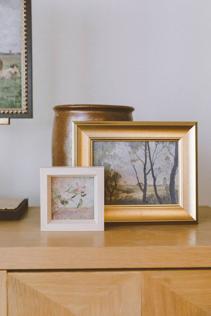 The Woods Framed Antique Art: 11x9
