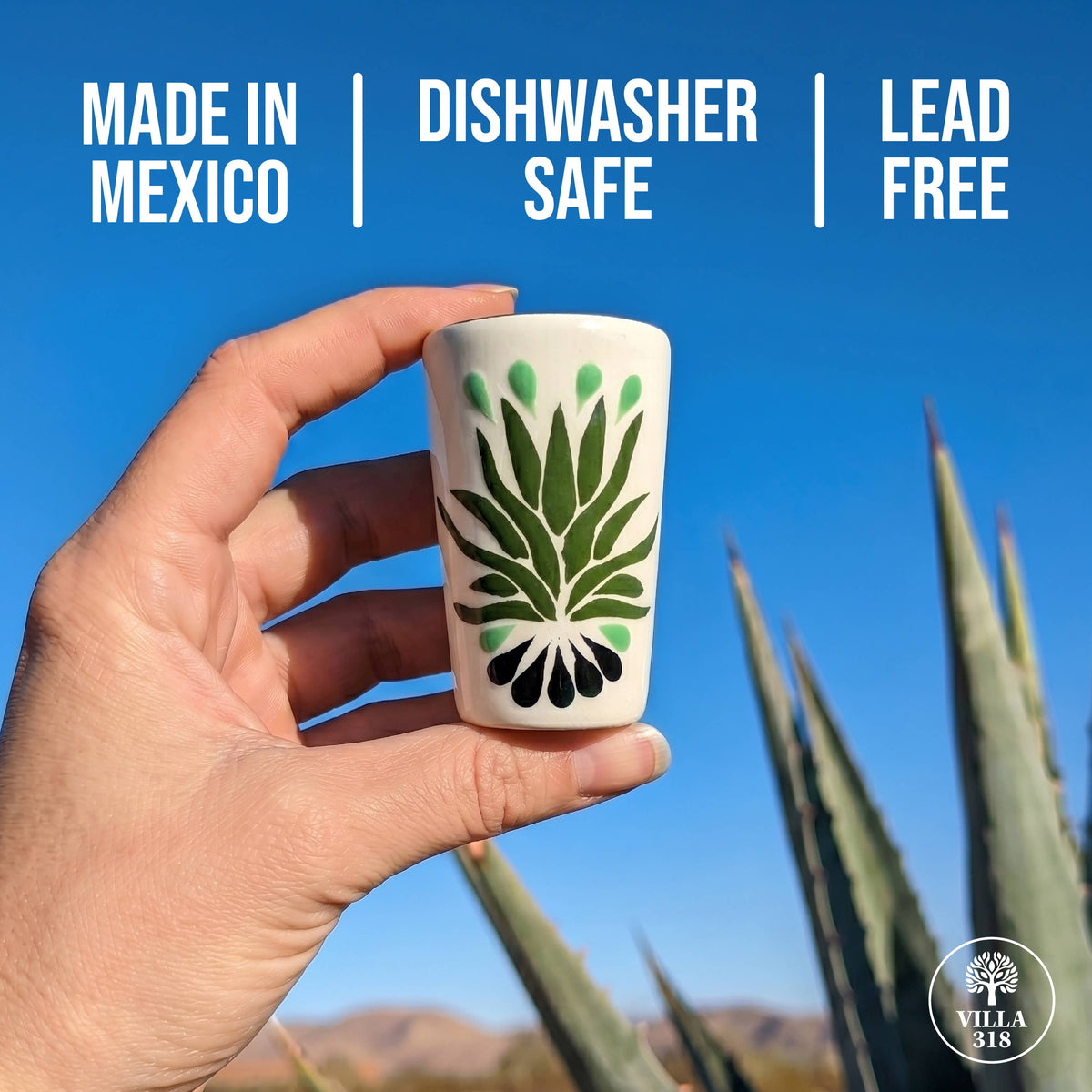 Shot Glasses, Agave Made in Mexico