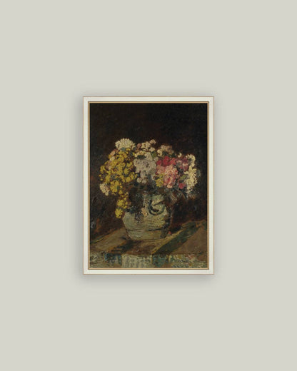 Vase of Pink & Yellow Flowers Framed Art: 4x6