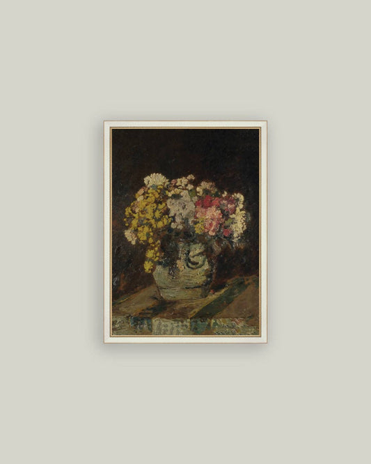 Vase of Pink & Yellow Flowers Framed Art: 11x15
