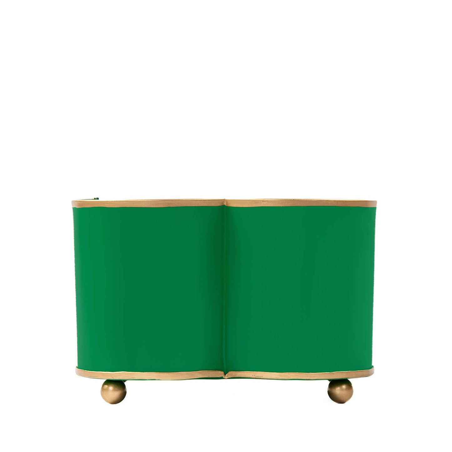 Mattie Quatrefoil Cachepot Planter - Emerald Green: Emerald Green / 4 x 9