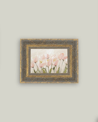 Pink Tulips Framed Art: 7x5