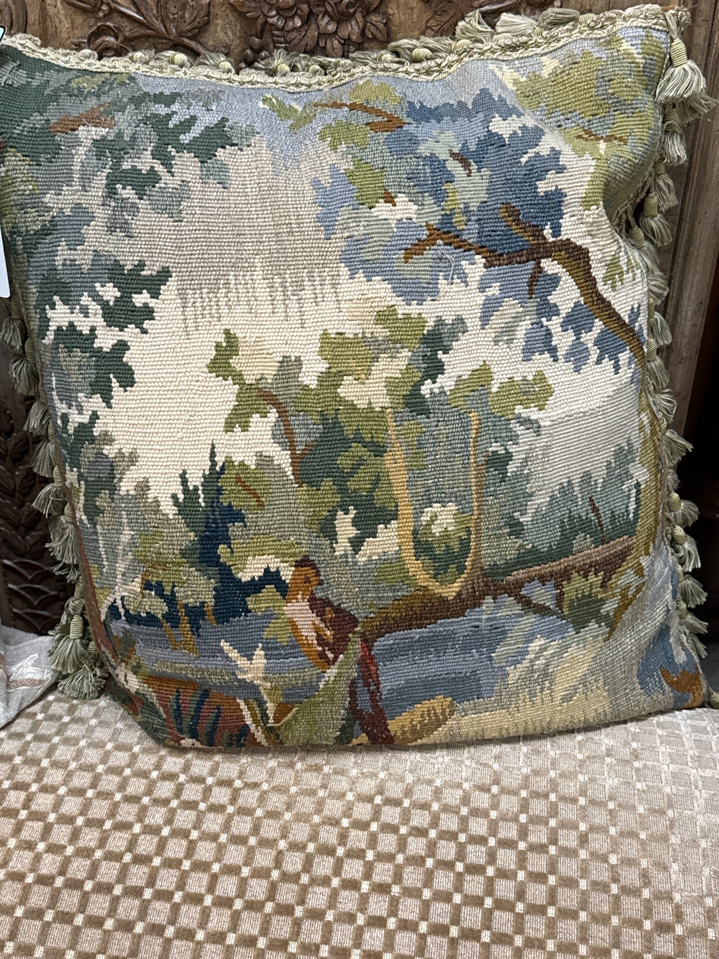 Aubusson Pillow Trees-2 22x22