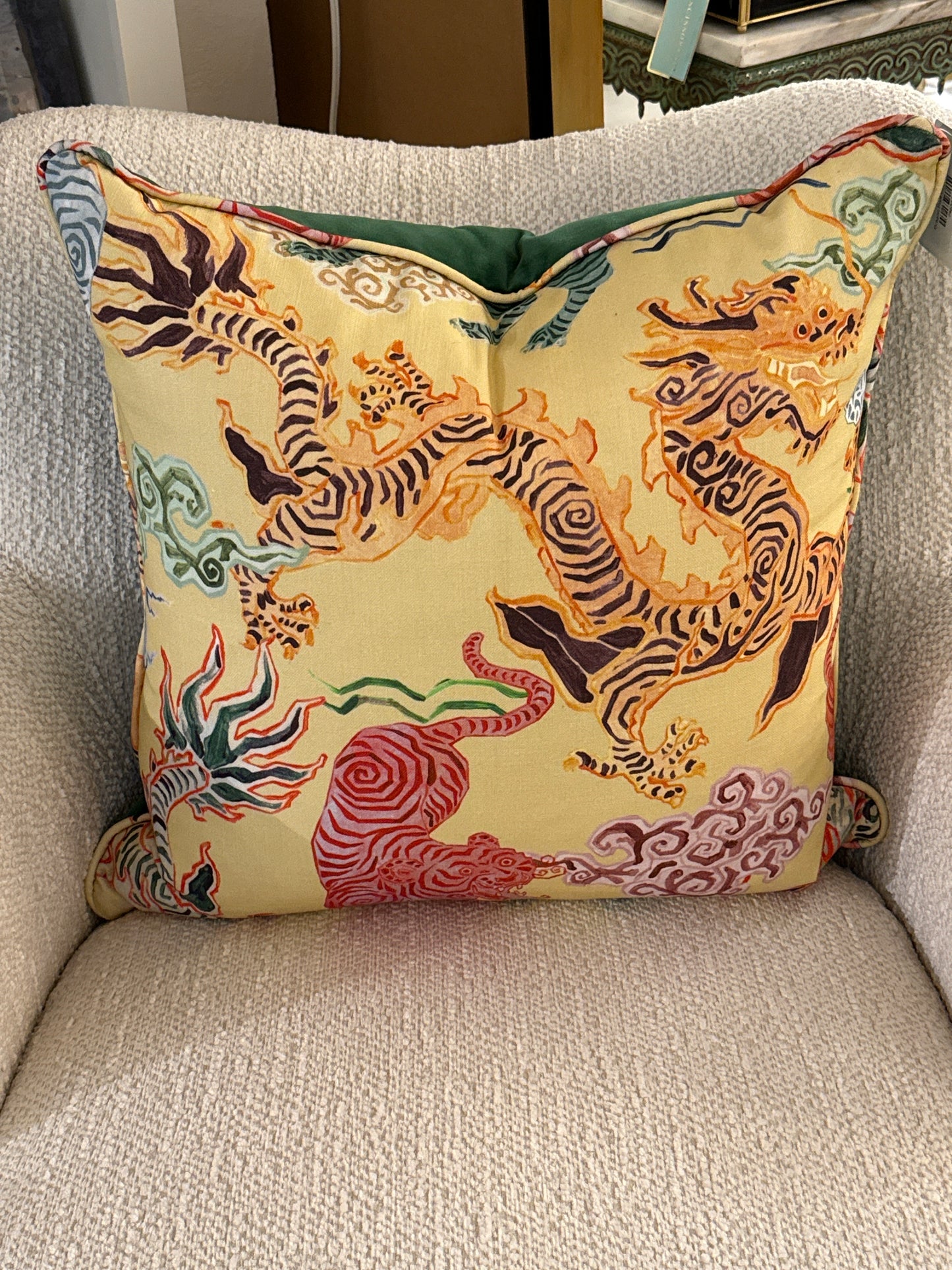 Dragon Print Pillow 20x20